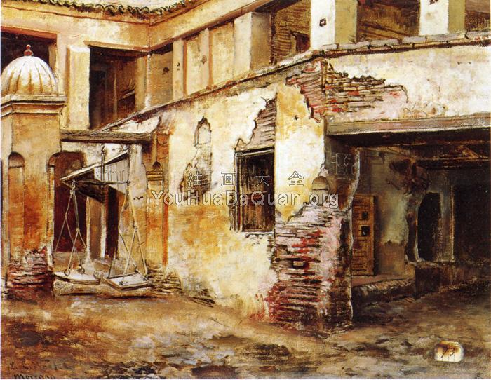 Courtyard in Morocco - 埃德温·罗德·威克斯